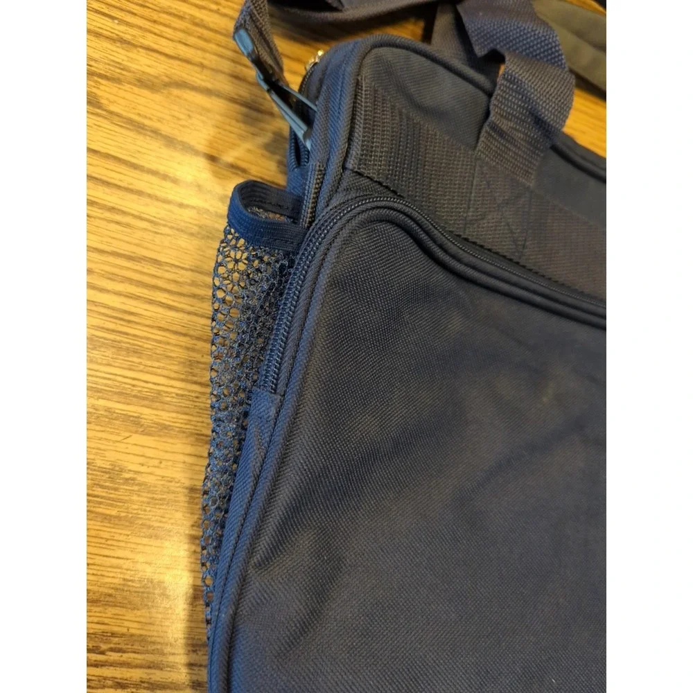 Trafalgar Crossbody or Hand-Carry On Tote Bag Mens‎ Navy Blue Embroidered
